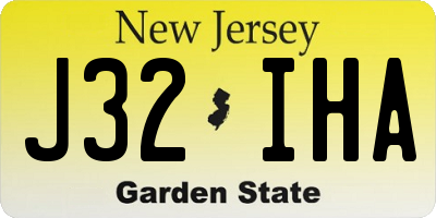 NJ license plate J32IHA