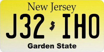 NJ license plate J32IHO