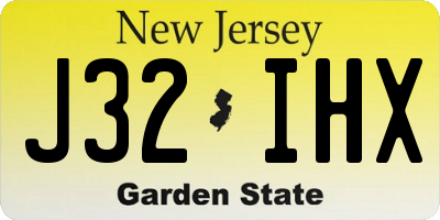 NJ license plate J32IHX