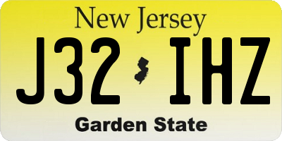 NJ license plate J32IHZ
