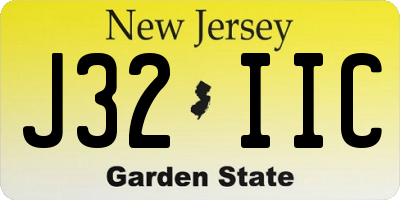 NJ license plate J32IIC
