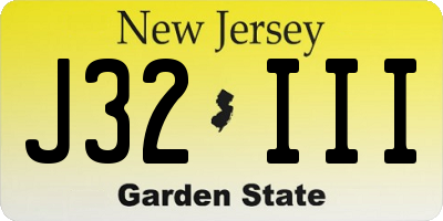 NJ license plate J32III
