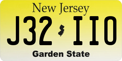 NJ license plate J32IIO