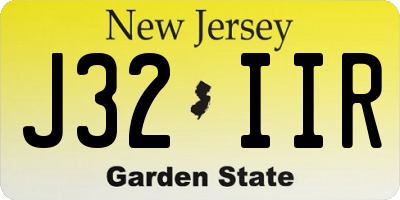 NJ license plate J32IIR