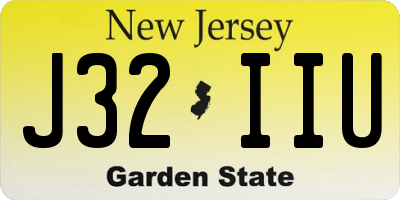 NJ license plate J32IIU