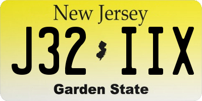 NJ license plate J32IIX