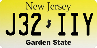 NJ license plate J32IIY