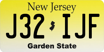 NJ license plate J32IJF