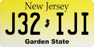 NJ license plate J32IJI