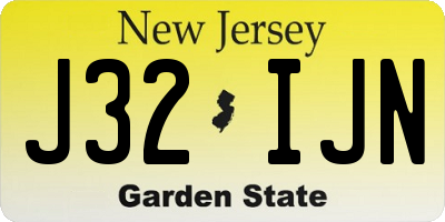 NJ license plate J32IJN
