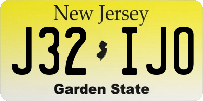 NJ license plate J32IJO