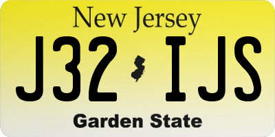 NJ license plate J32IJS