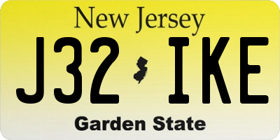 NJ license plate J32IKE