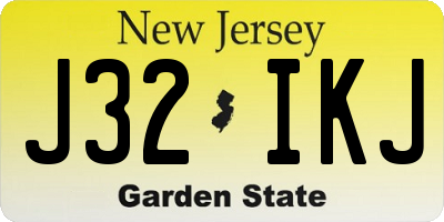 NJ license plate J32IKJ