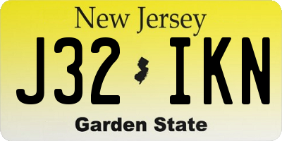 NJ license plate J32IKN