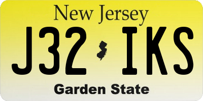 NJ license plate J32IKS