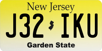 NJ license plate J32IKU