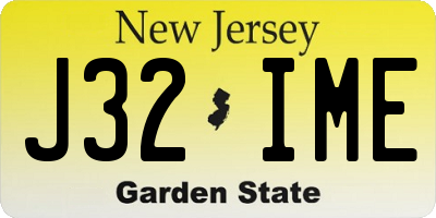NJ license plate J32IME