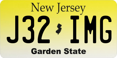 NJ license plate J32IMG