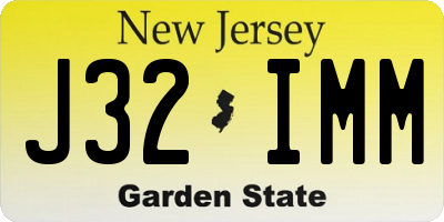 NJ license plate J32IMM