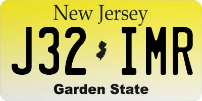 NJ license plate J32IMR