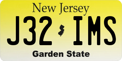 NJ license plate J32IMS