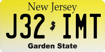 NJ license plate J32IMT