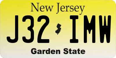 NJ license plate J32IMW