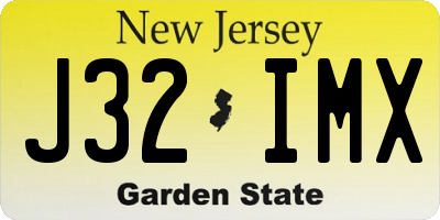 NJ license plate J32IMX