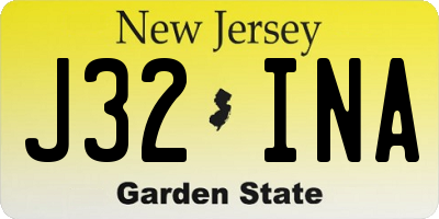 NJ license plate J32INA
