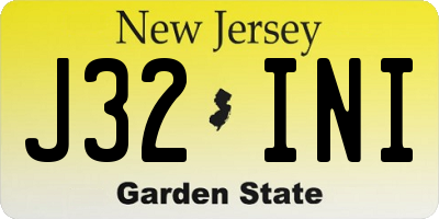 NJ license plate J32INI