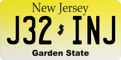 NJ license plate J32INJ