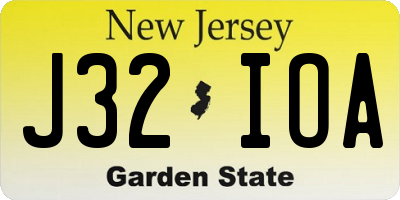 NJ license plate J32IOA