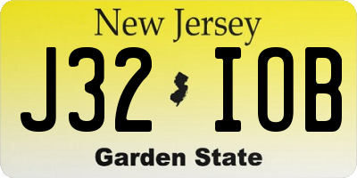 NJ license plate J32IOB