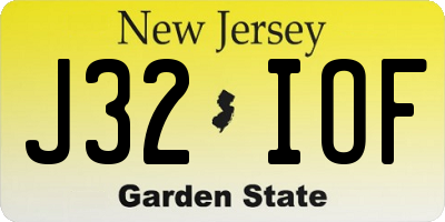 NJ license plate J32IOF