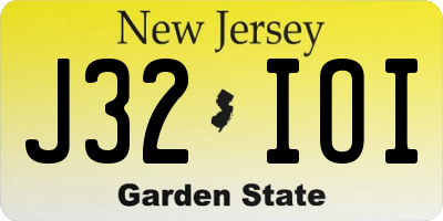 NJ license plate J32IOI