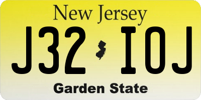 NJ license plate J32IOJ