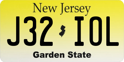 NJ license plate J32IOL