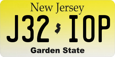 NJ license plate J32IOP