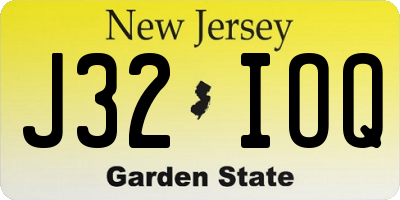 NJ license plate J32IOQ
