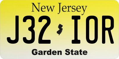 NJ license plate J32IOR