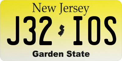 NJ license plate J32IOS