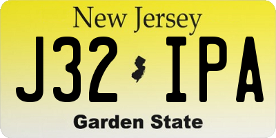 NJ license plate J32IPA