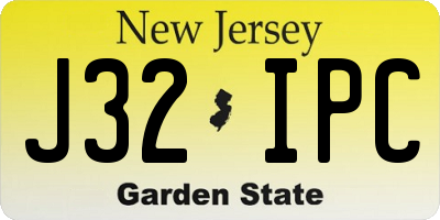 NJ license plate J32IPC