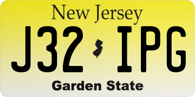 NJ license plate J32IPG