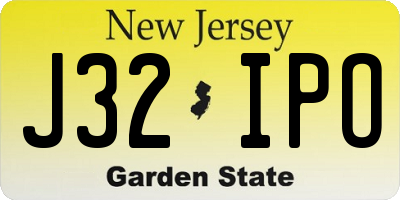 NJ license plate J32IPO