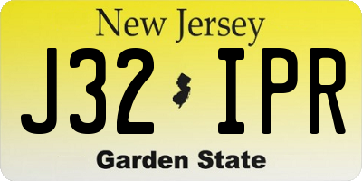 NJ license plate J32IPR