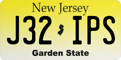 NJ license plate J32IPS