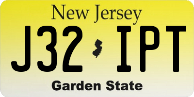 NJ license plate J32IPT
