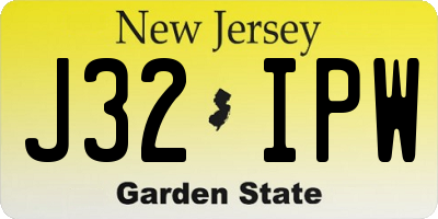 NJ license plate J32IPW